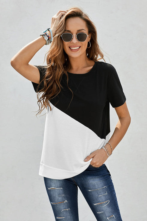 Crew Neck Colorblock Tee